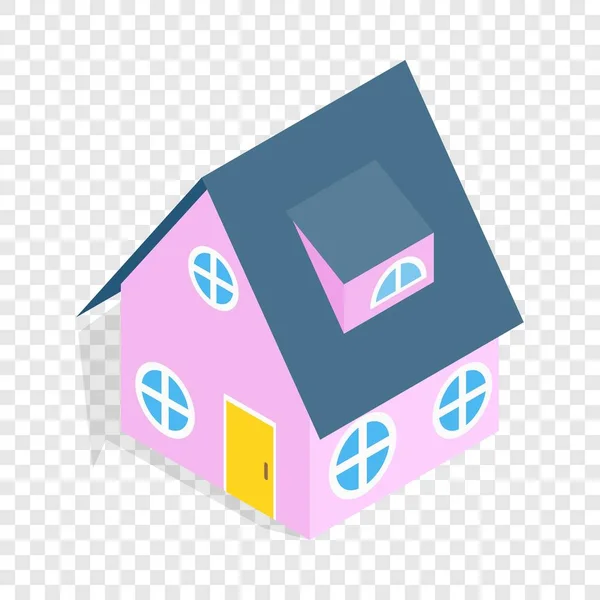 Icona isometrica della casa rosa — Vettoriale Stock