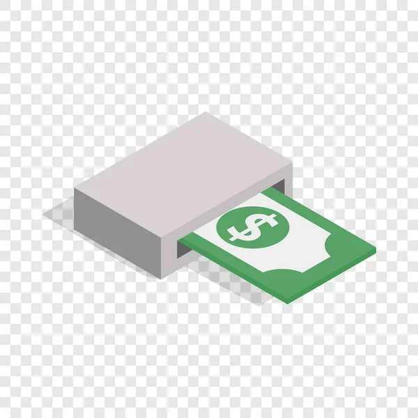 Produzione di banconote dall'icona isometrica dell'ATM — Vettoriale Stock