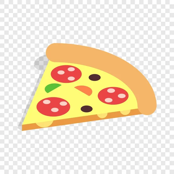 Rebanada de pizza icono isométrico — Vector de stock