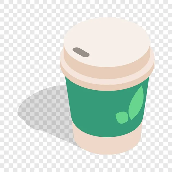 Saque la taza de té icono isométrico — Vector de stock