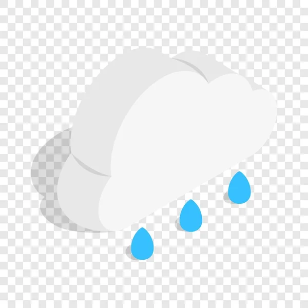 Nube con gotas de lluvia icono isométrico — Vector de stock