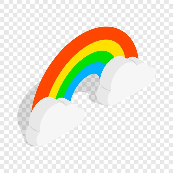 Isometrisches Symbol für Regenbogen und Wolken — Stockvektor