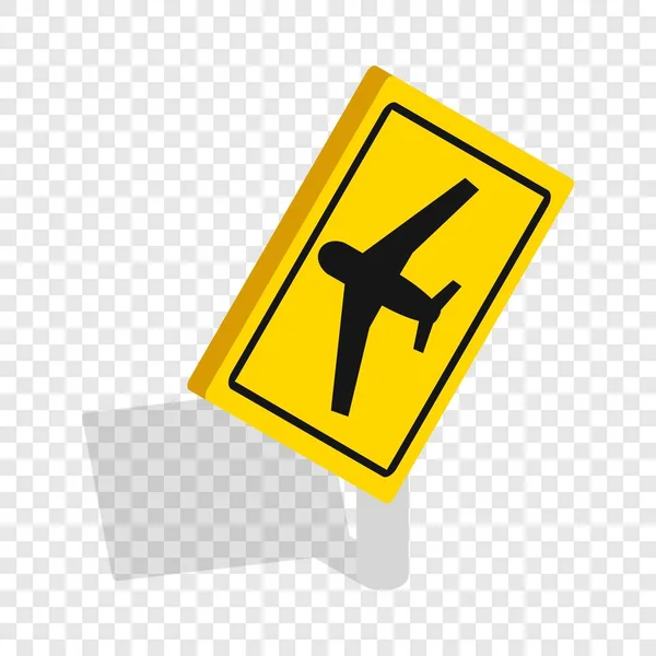 Znak dla Uważaj izometryczny ikona samolotu — Wektor stockowy