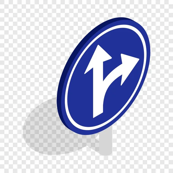 Rechts abbiegen Verkehrszeichen isometrisches Symbol — Stockvektor