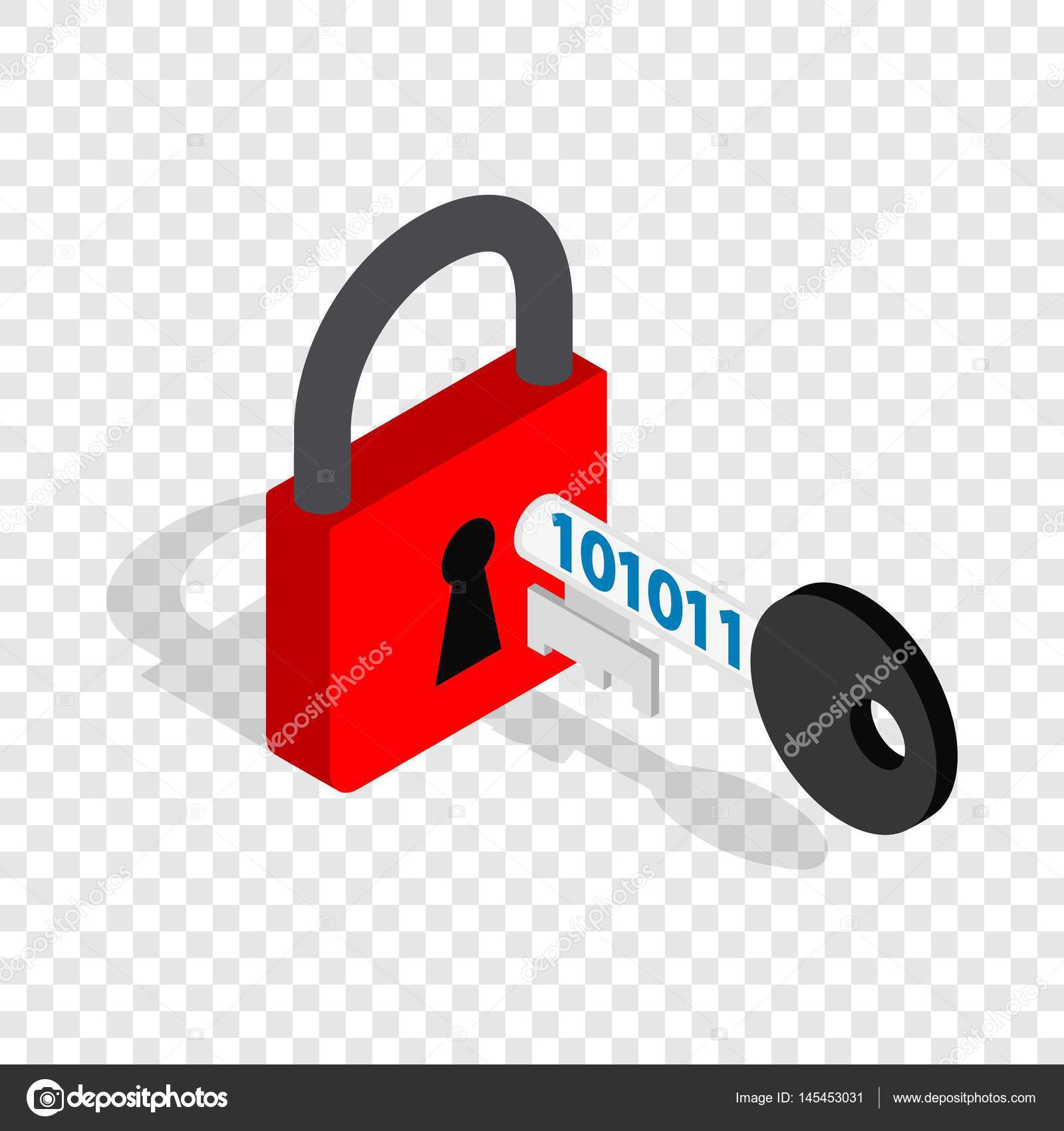 Red padlock and key isometric Vector Image by ©ylivdesign #145453031