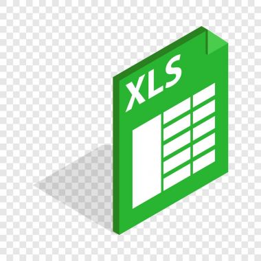 File format xls isometric icon clipart