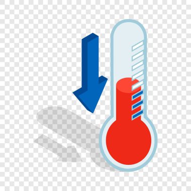 Düşük sıcaklık izometrik simgesi ile termometre