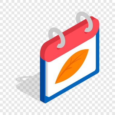 Takvim sonbahar izometrik simgesini