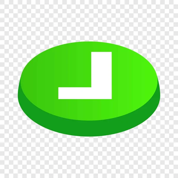 Botón de confirmación icono isométrico — Vector de stock