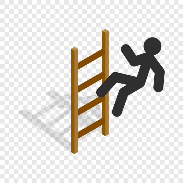 男を登る階段等尺性のアイコン — ストックベクタ