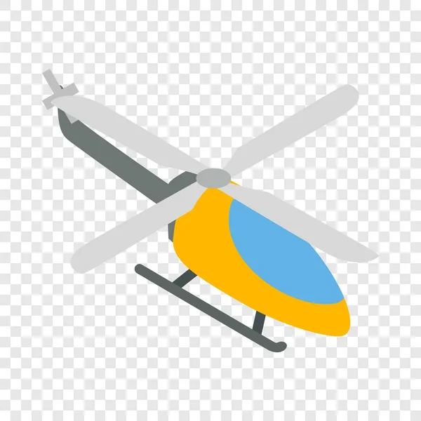 Orange helicopter isometric icon — Stock Vector