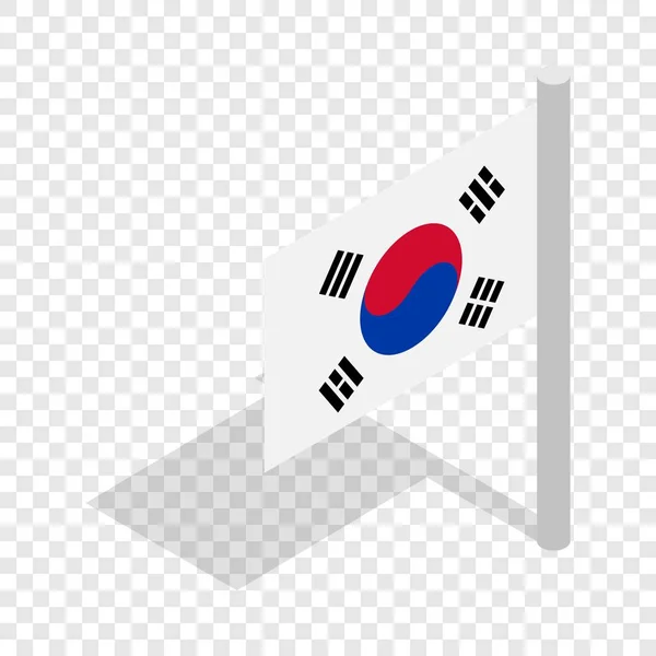 Flag of South Korea isometric icon — Stock Vector