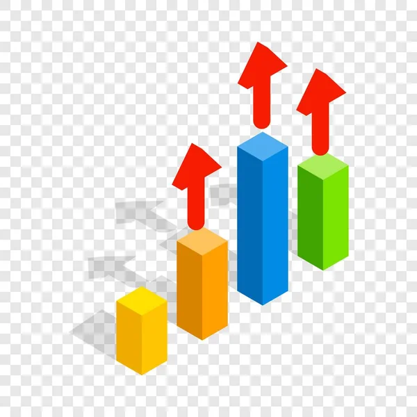 Growth chart isometric icon — Stock Vector