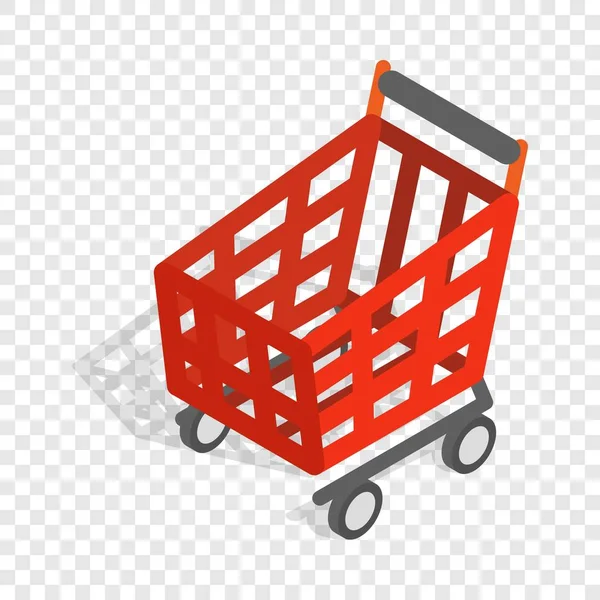 Basket on wheels for shopping isometric icon — Stock Vector