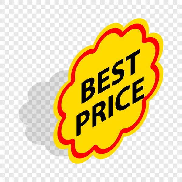 Címke legjobb ár izometrikus ikon — Stock Vector