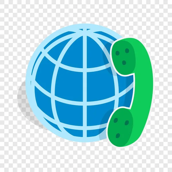 Calls around world isometric icon — Stock Vector