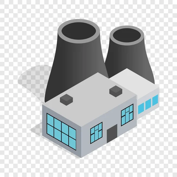 Thermal power station isometric icon — Stock Vector