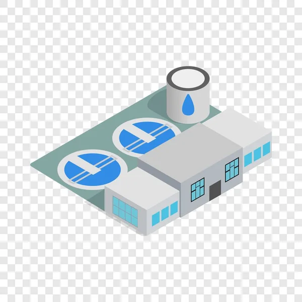 Edificio de tratamiento de agua icono isométrico — Vector de stock