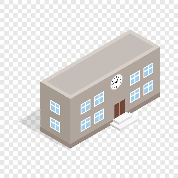 School gebouw isometrische pictogram — Stockvector