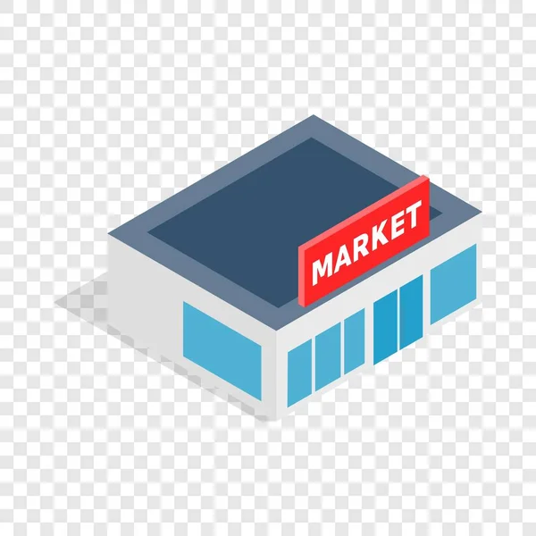 Supermarket building isometric icon — Stock Vector