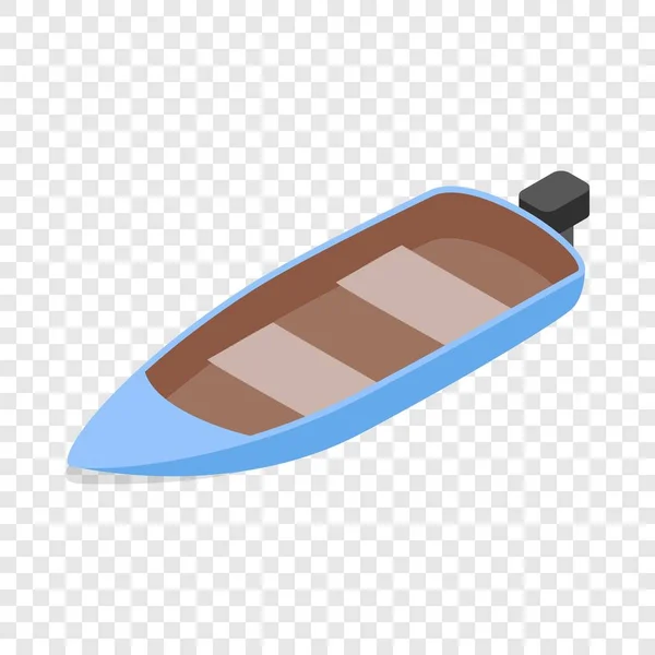 Blue motor boat isometric icon — Stock Vector