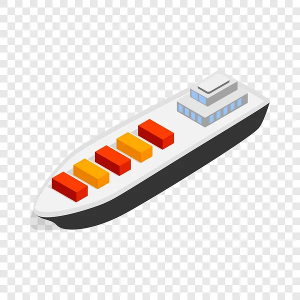 Ícone isométrico do navio de carga — Vetor de Stock