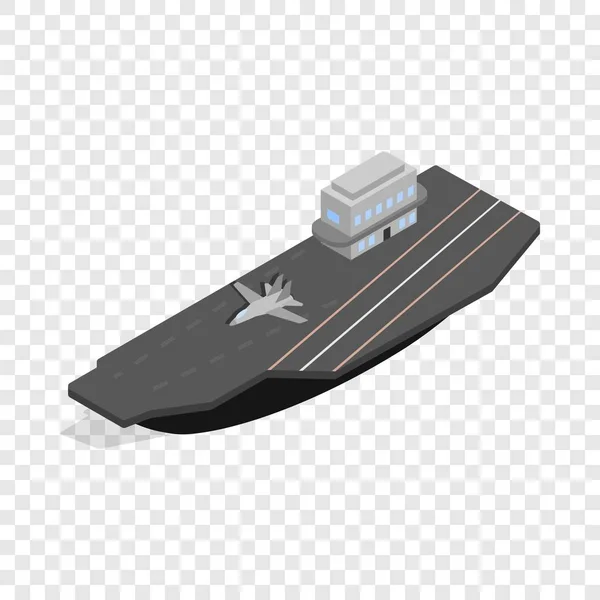 Schiff mit Landebahn für Flugzeuge isometrisch — Stockvektor