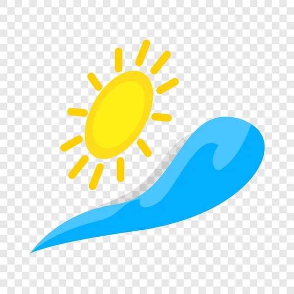 Ізометрична іконка сонця і хвилі — стоковий вектор