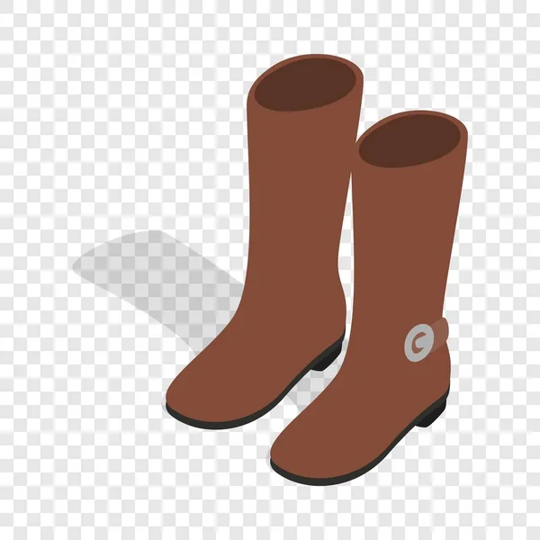 Vrouwelijke bruin mode laarzen isometrische pictogram — Stockvector