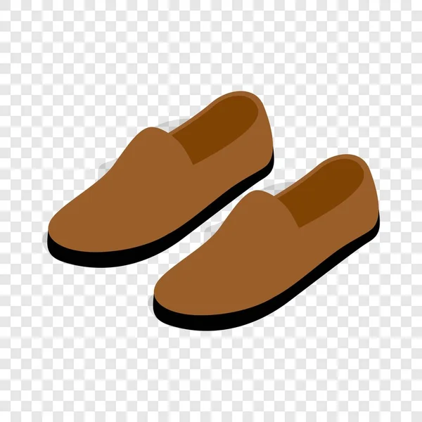 Barna bőr cipő izometrikus ikon — Stock Vector