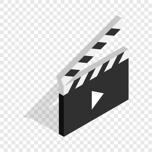 Clapperboard open with play button isometric icon — Stock Vector