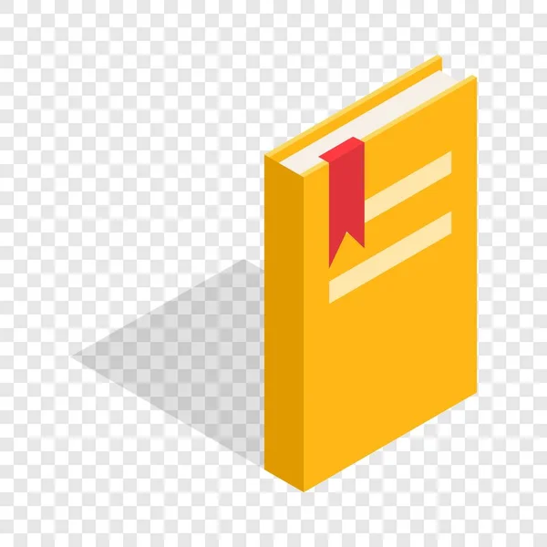 Κλειστό κίτρινο βιβλίο με ένα σελιδοδείκτη ισομετρική εικονίδιο — Διανυσματικό Αρχείο