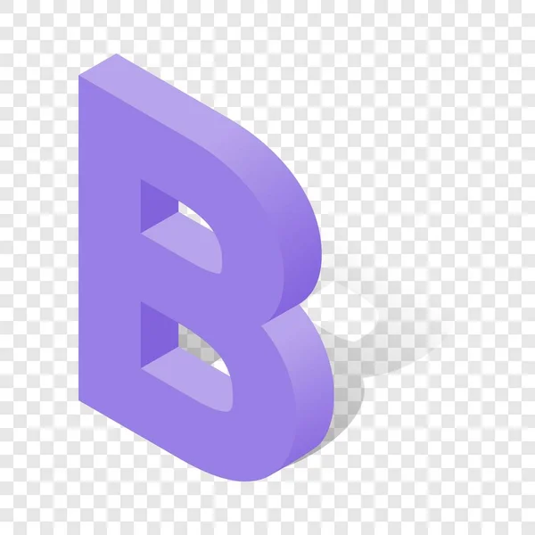 Lettre B en style 3d isométrique avec ombre — Image vectorielle
