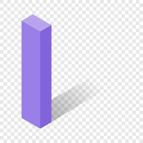 I letter in isometric 3d style with shadow - Stok Vektor