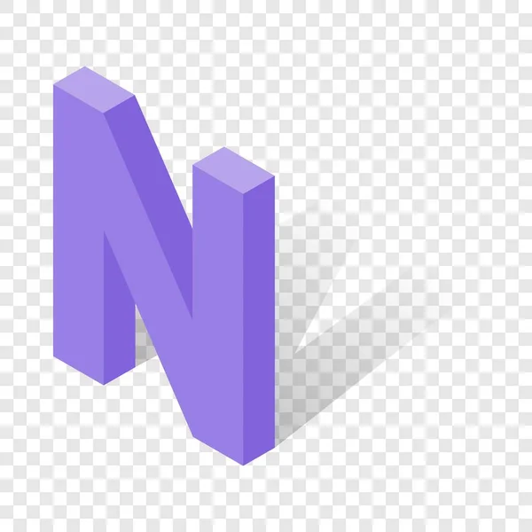 Γράμμα N με ισομετρικές 3d στυλ με σκιά — Διανυσματικό Αρχείο