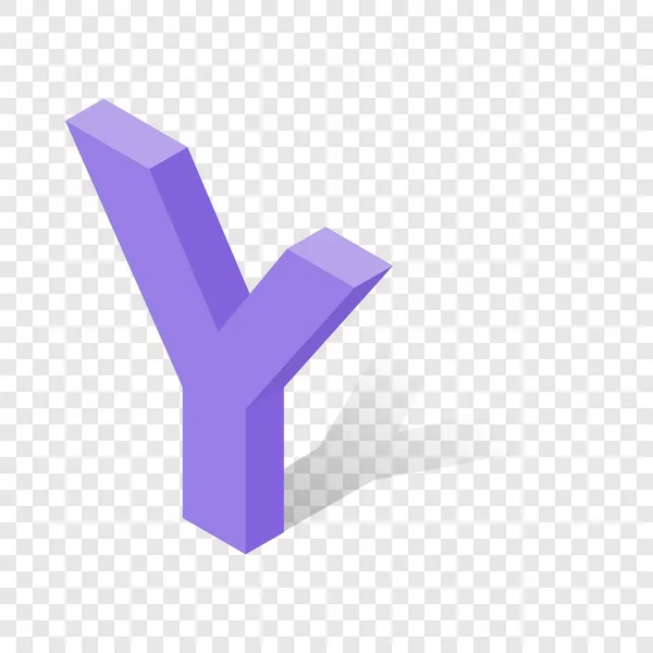 Y letter in isometric 3d style with shadow — Stock Vector