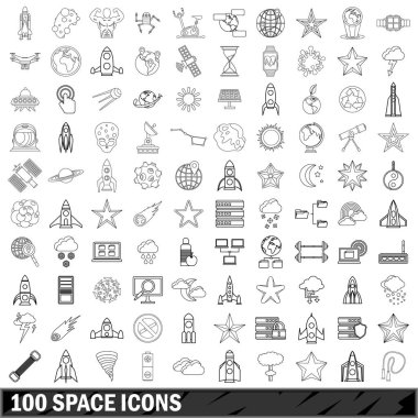 100 alan Icons set, anahat stili
