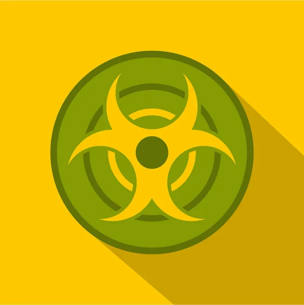 Biohazard symbol icon, flat style — Stock Vector