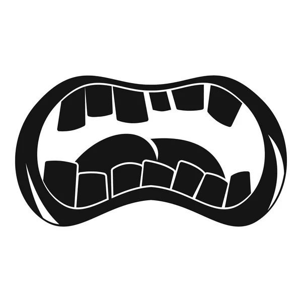 Zombie mouth icon, simple style — Stock Vector