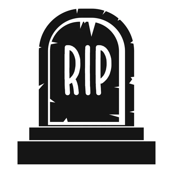 Sírkő-Rip szöveg ikon, egyszerű stílus — Stock Vector