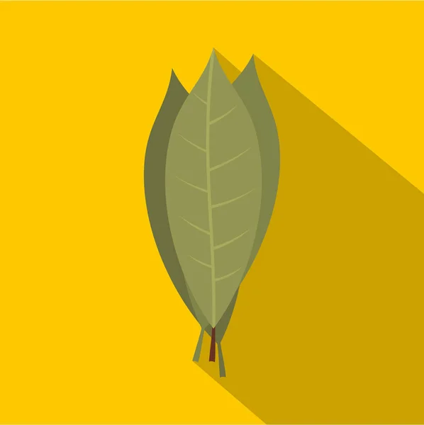Піктограма лаврового листя затоки, плоский стиль — стоковий вектор