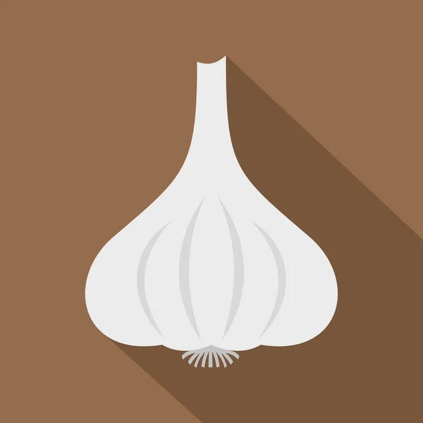 Aromatiska vitlök vegetabiliska ikon, platt stil — Stock vektor