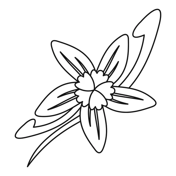 Vanilleblume Symbol, Umriss Stil — Stockvektor