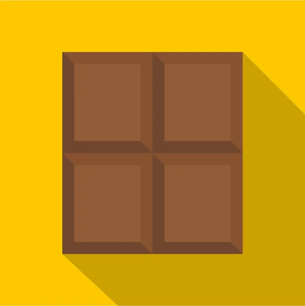 Ikone dunkler Milchschokolade, flacher Stil — Stockvektor