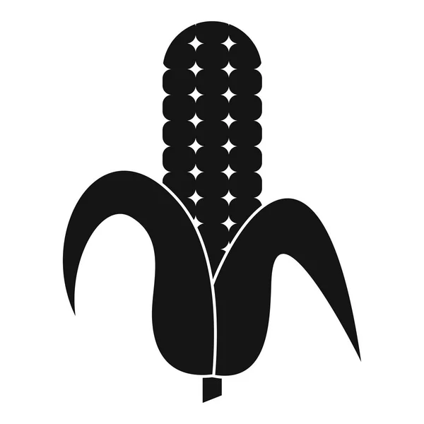 トウモロコシの穂軸のアイコン、シンプルなスタイル — ストックベクタ