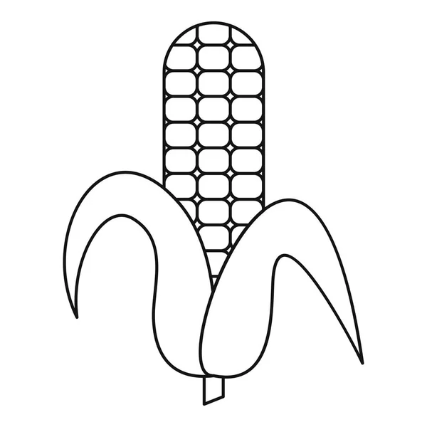 トウモロコシのアイコン、アウトラインのスタイルの耳 — ストックベクタ