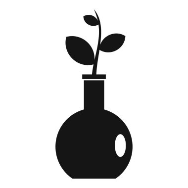 Bir vazo simgesi, basit tarzı bitki