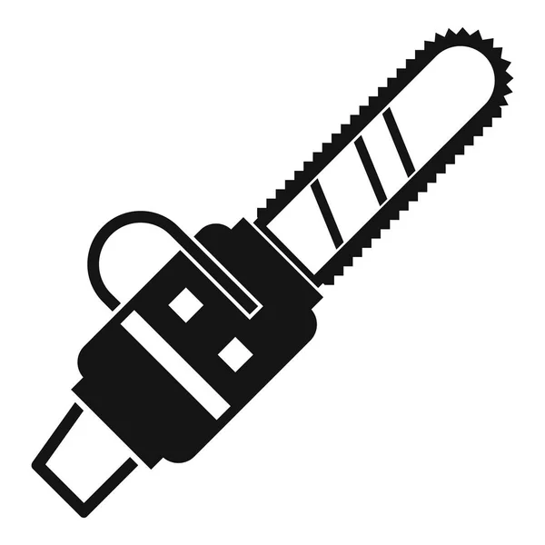 Benzynowym chainsaw ikona, prosty styl — Wektor stockowy