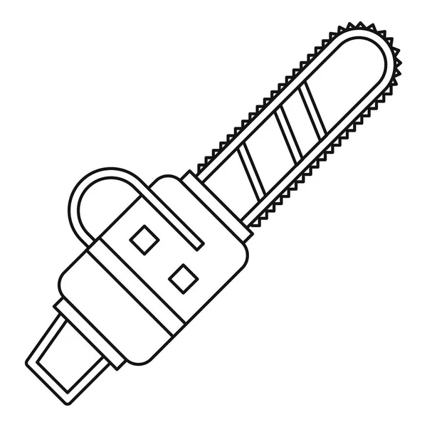 Icono de motosierra, estilo de esquema — Archivo Imágenes Vectoriales