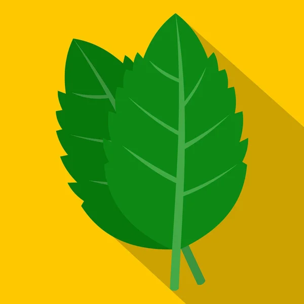 Icono de hojas de albahaca verde fresca, estilo plano — Archivo Imágenes Vectoriales